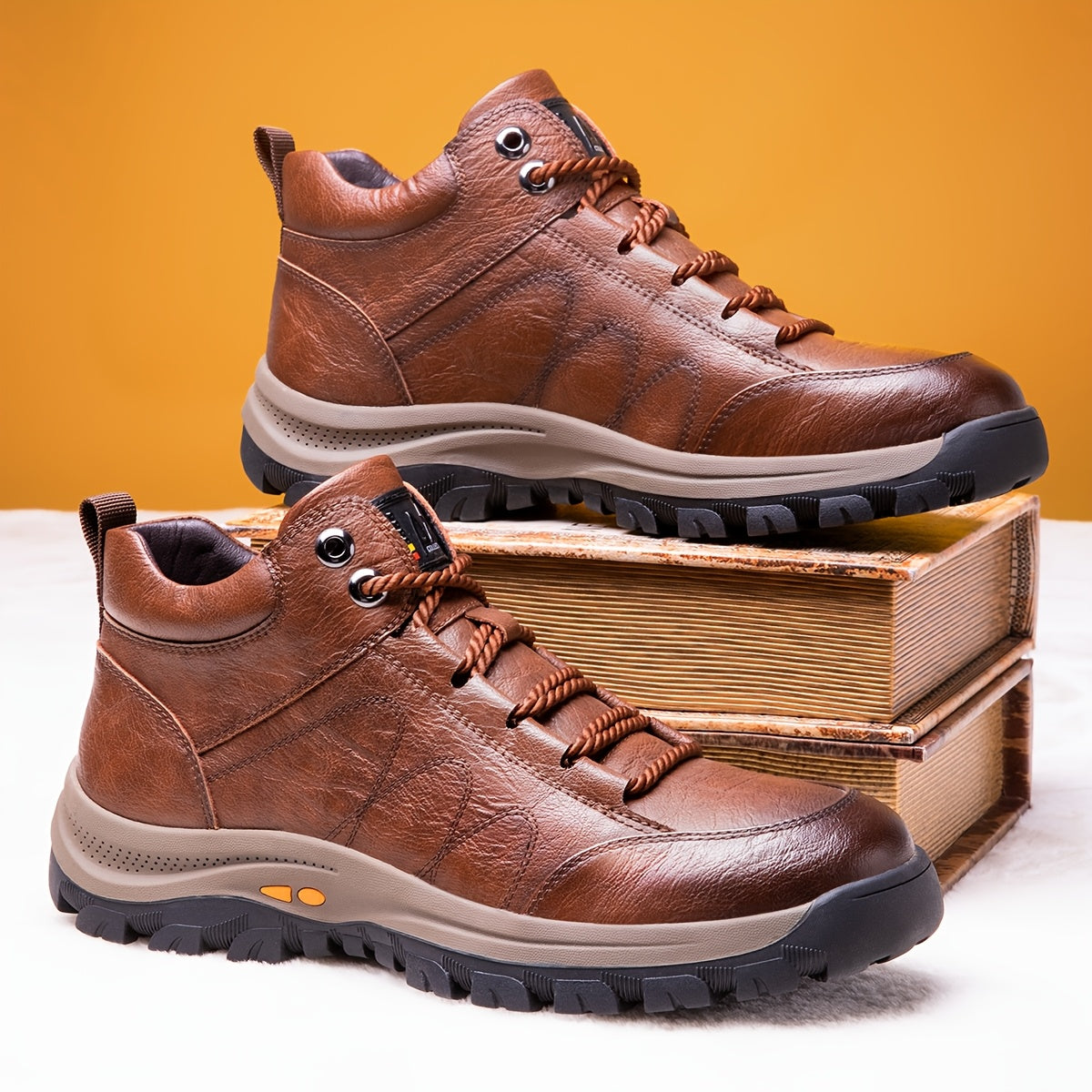 Men's Retro Style Oversized High Top Riding Boots - Comfortable, Wear-resistant, Non Slip Outdoor Hiking And Mountaineering Shoes - Father's Day Gifts