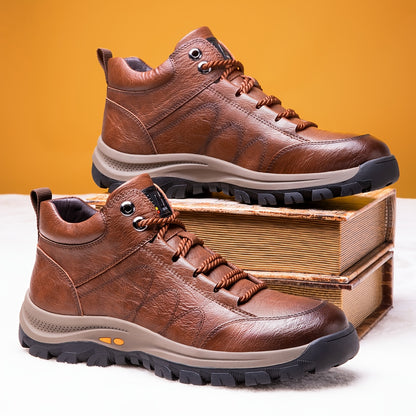 Men's Retro Style Oversized High Top Riding Boots - Comfortable, Wear-resistant, Non Slip Outdoor Hiking And Mountaineering Shoes - Father's Day Gifts