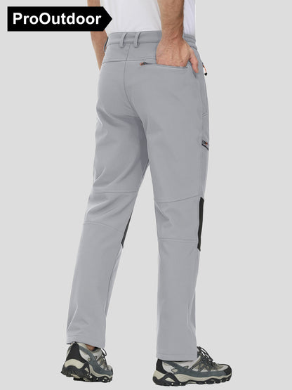 Men's Winter Fleece Pants Outdoor Softshell Pants Thickened Warm Lined Camping Fishing Trekking Hiking Pants Casual Trousers