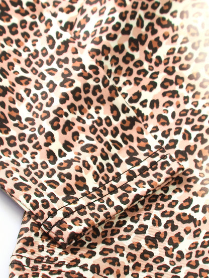 Girls' 2pcs Set Long Sleeve Top and Jeggings with Butterfly & Leopard Print, Crew Neck Pullover, Regular Fit Knit Polyester 95% with 5% Elastane, Long Length, for Spring/Fall Casual Wear, for Outdoor, Perfect for Outdoor