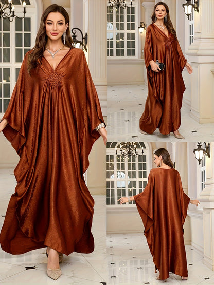 Women'S Caftans Kaftan Dresses Beach Cover Up Oversized Loose Beach Blouse Woven Gorgeous Golden Holiday Robe