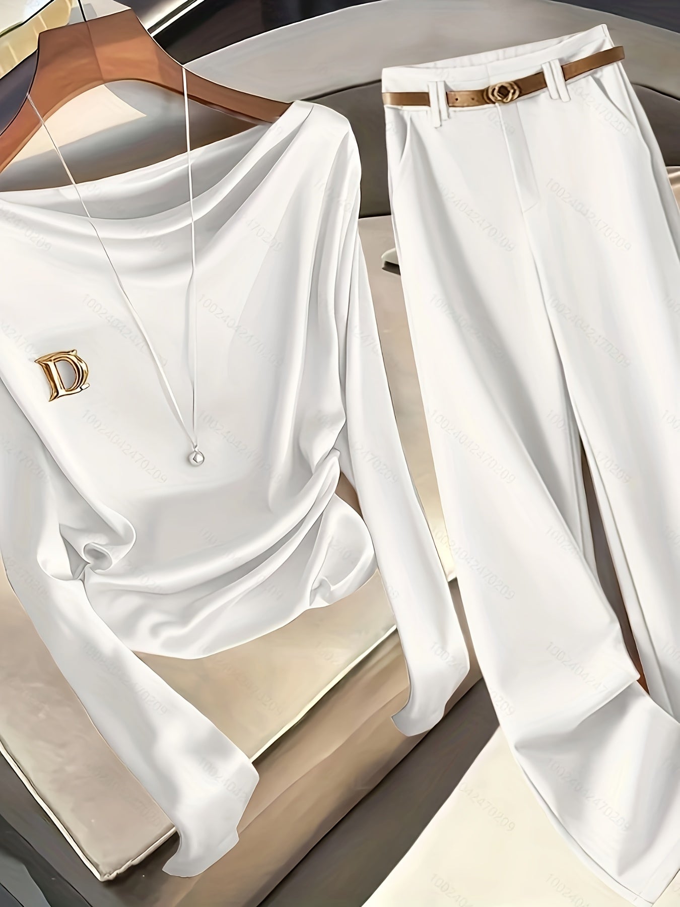 Women'S Elegant Casual Formal Solid Color Long Sleeve Pants Suit
