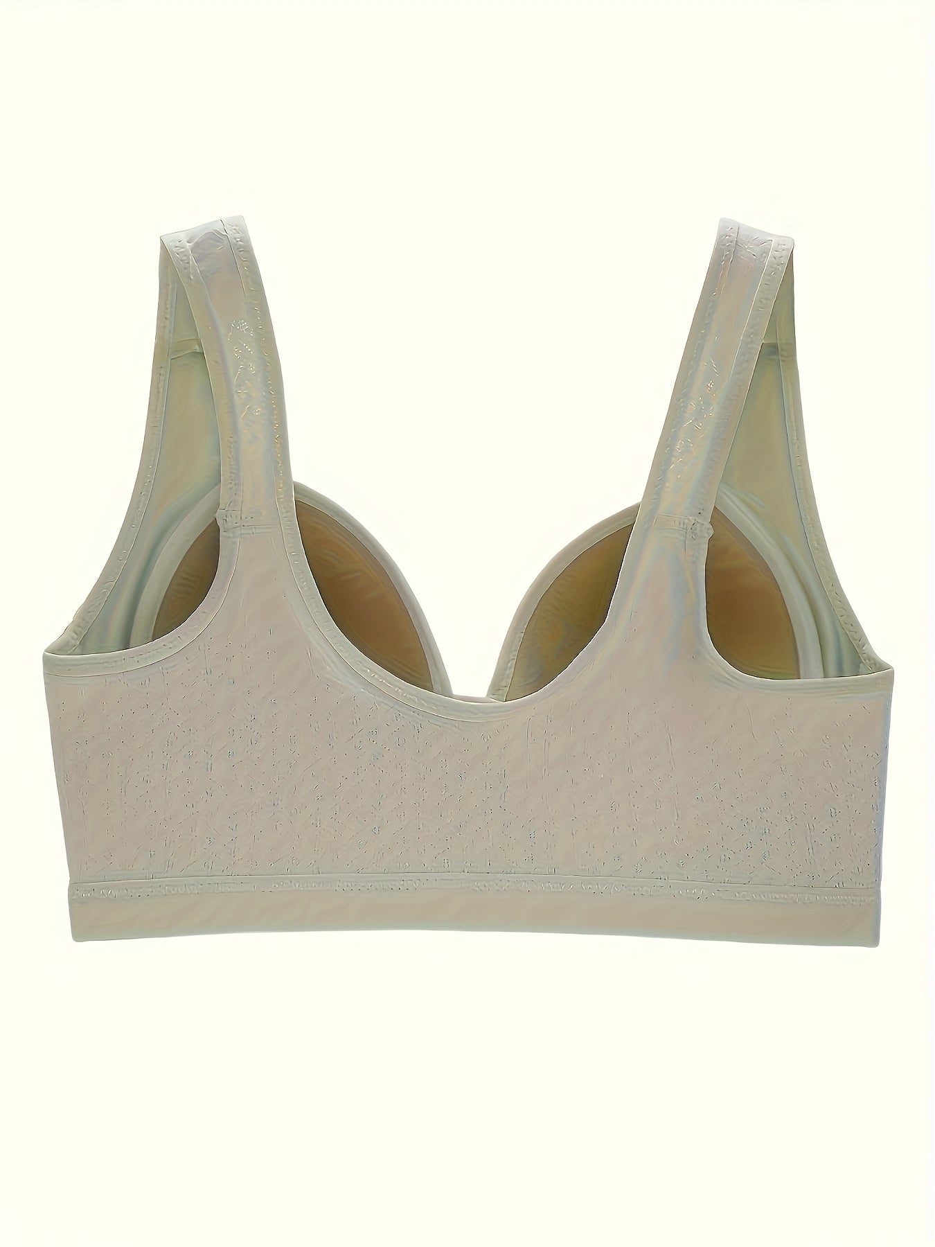 5pcs Solid Seamless Front Opening Wireless Tank Bra, Elegant And Comfortable Push Up Bra, Women's Underwear And Lingerie
