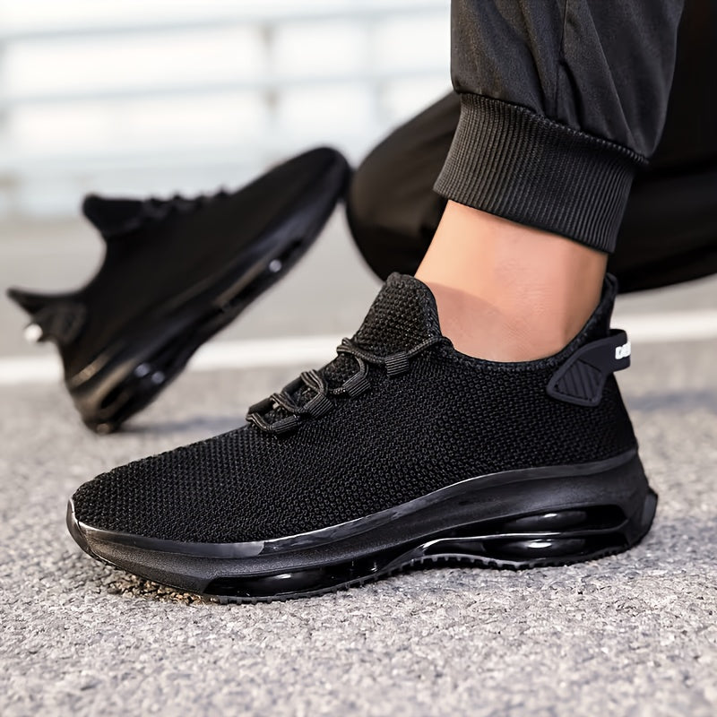 Sneakers, Spring And Summer New Breathable Knitted Sports Running Shoes, with A Comfortable And Breathable Upper, Equipped with An Air-cushioned Sole for Shock Absorption. Comfortable And Versatile Men's Casual Sports Shoes, Large Size Men's Running