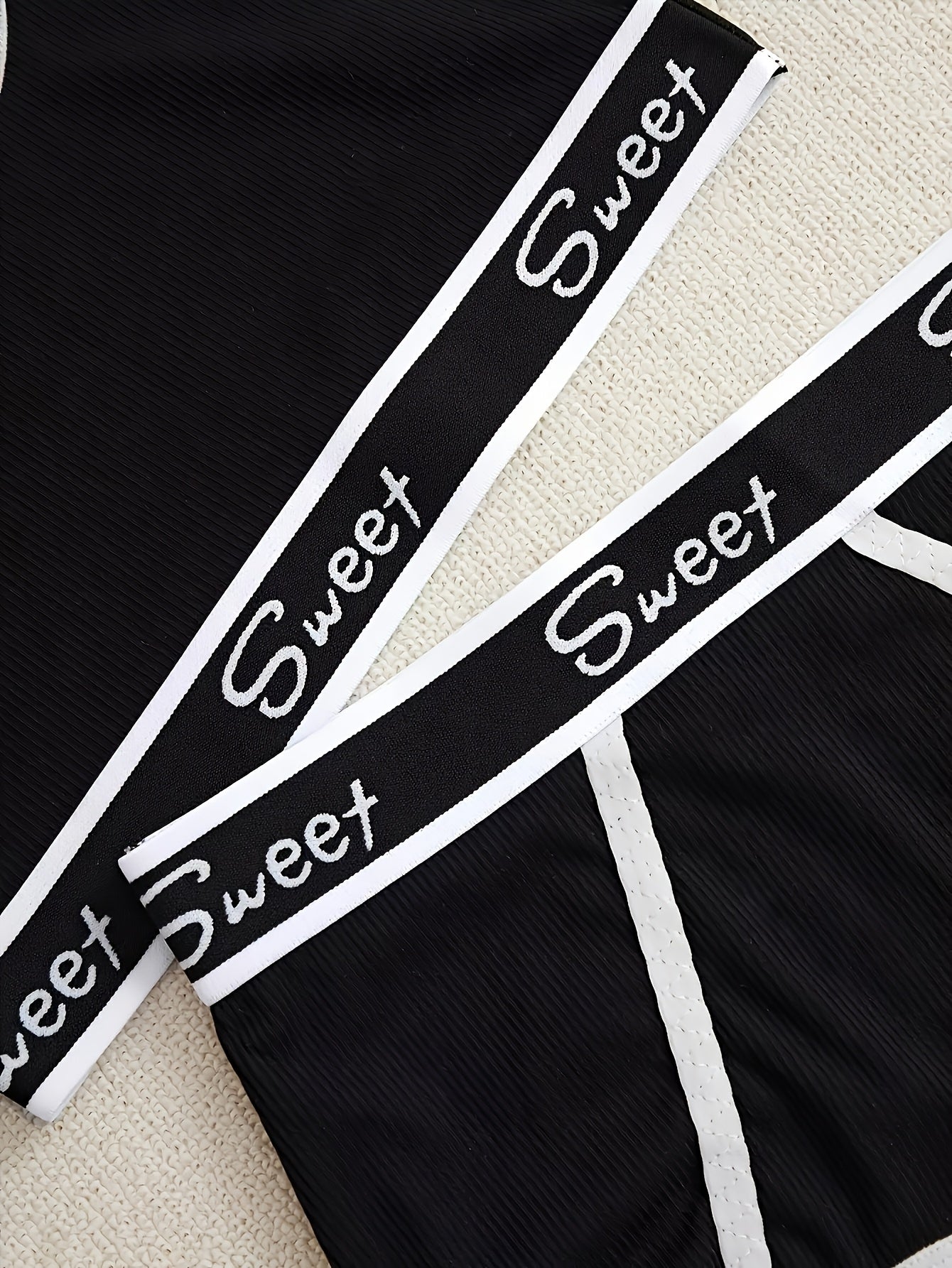 1 Set of Underwear Set with Women'S Letter Print, Dopamine Vest Bra, American Sports Underwear, Breathable Solid Sports Bra And Underwear, Push Up Bra And Underwear Underwear Set