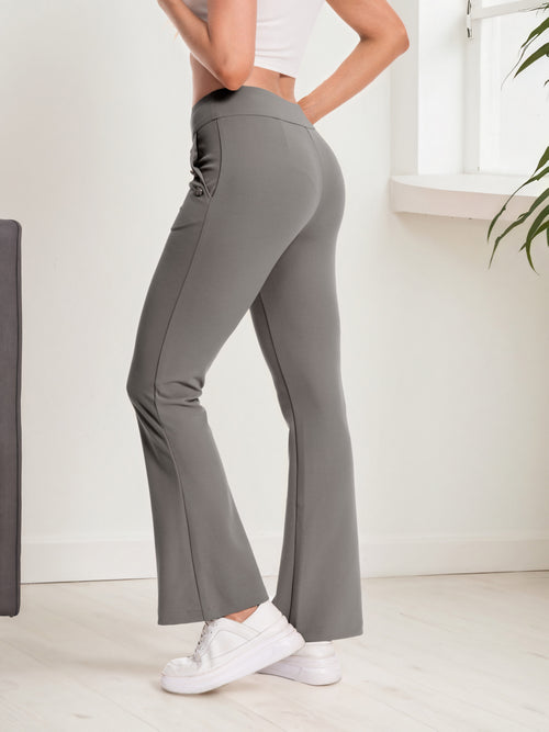 Casual Flare Pants With Sailor Button