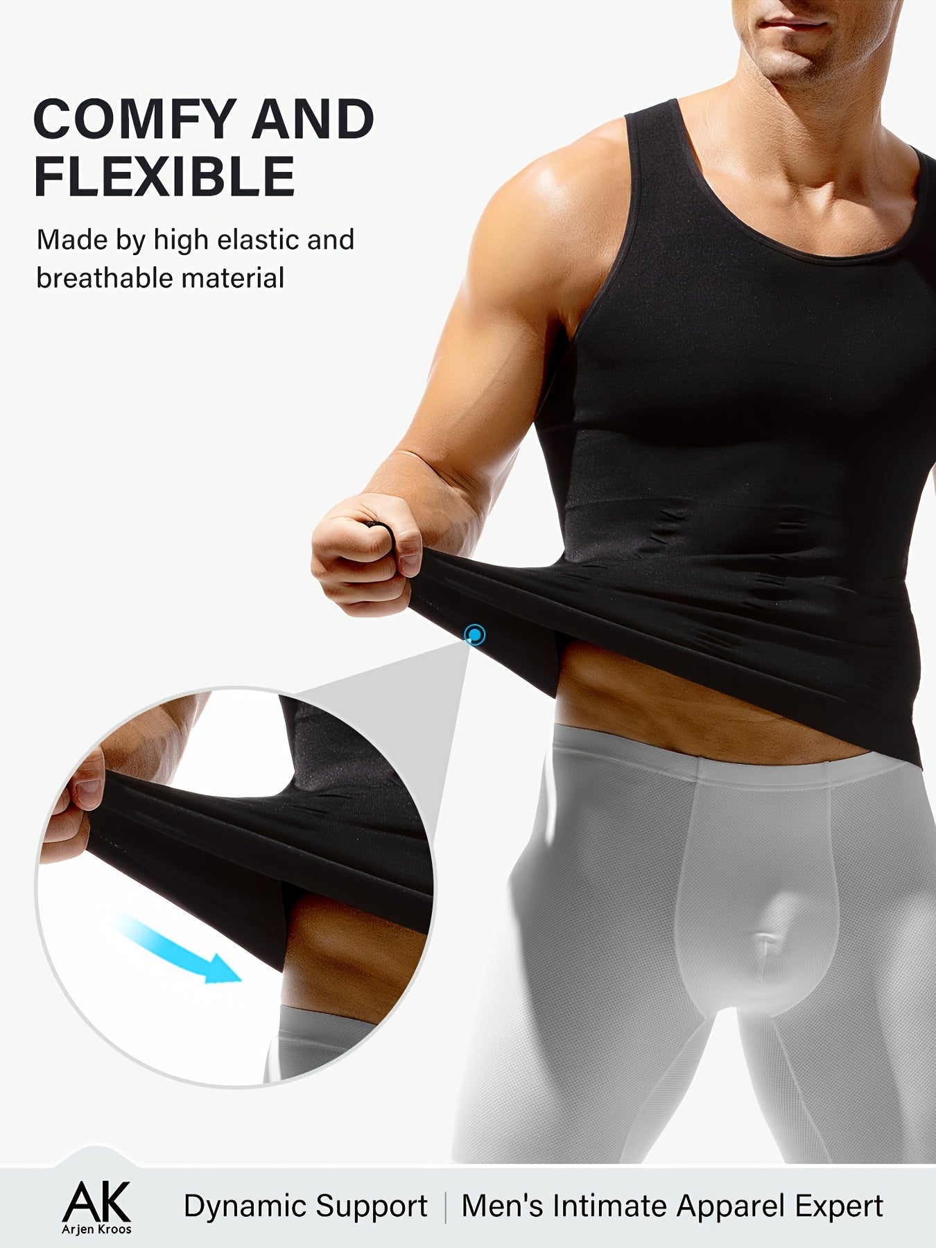 3pcs Pack Men's Compression Shaping Vest - Tummy Control Slimming Shirt, Muscle Enhancing Workout Tank Top Suitable for Gym, Post-Surgery & Casual Attire - Discreet Shapewear (Machine Washable)