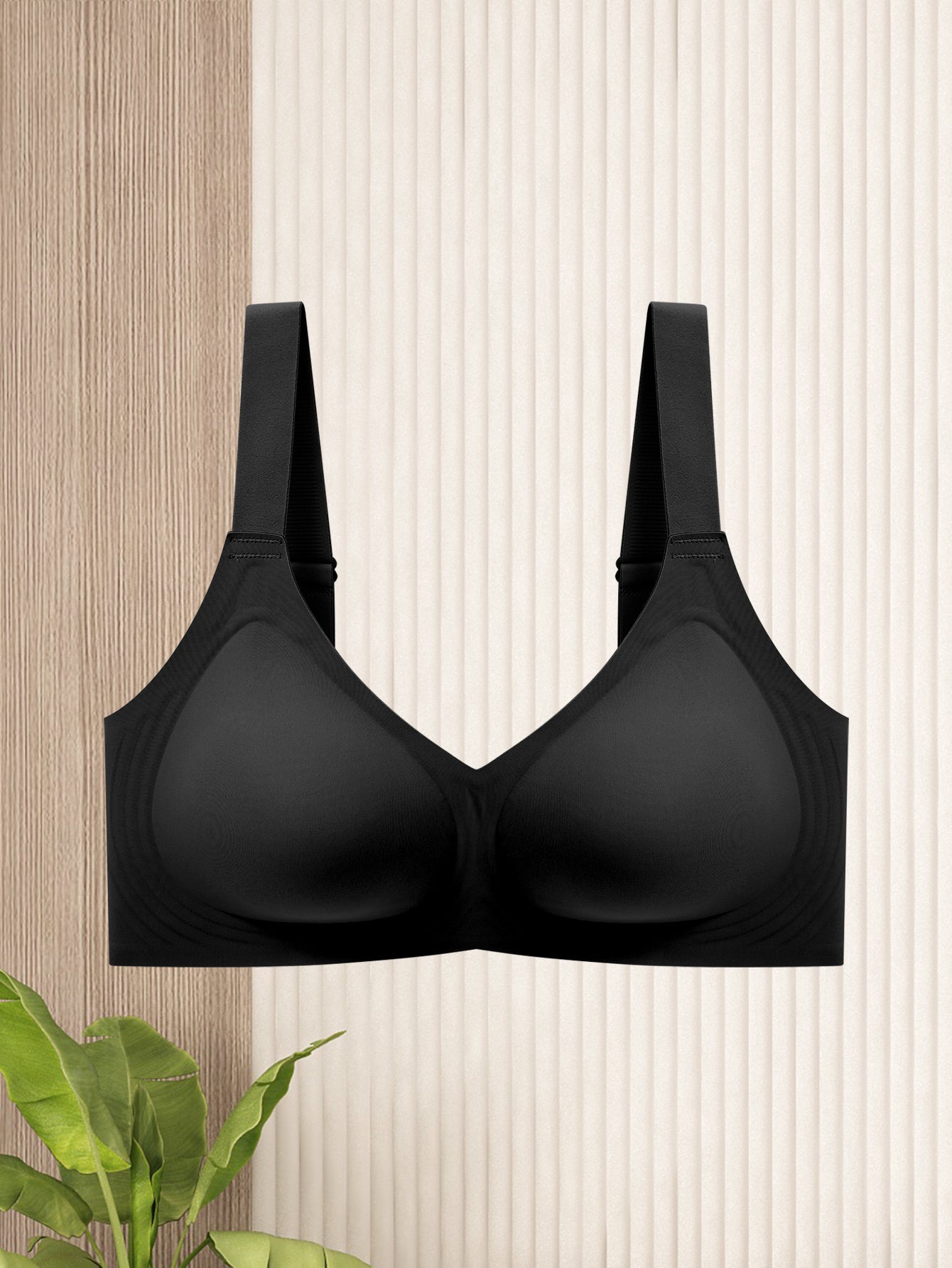 Elegant Solid Color Wireless-Free Push-Up Bra - Medium Support, Comfortable & Lifted Design for a Lifted Appearance, Non-Removable Pads, Seamless Full Cup Coverage, All-Day Wear, Women's Lingerie, Sleek Push-Up Bra, Smooth Fabric