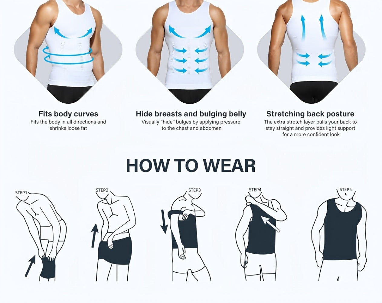 Men's Tummy Control Tank Top - Regular Fit