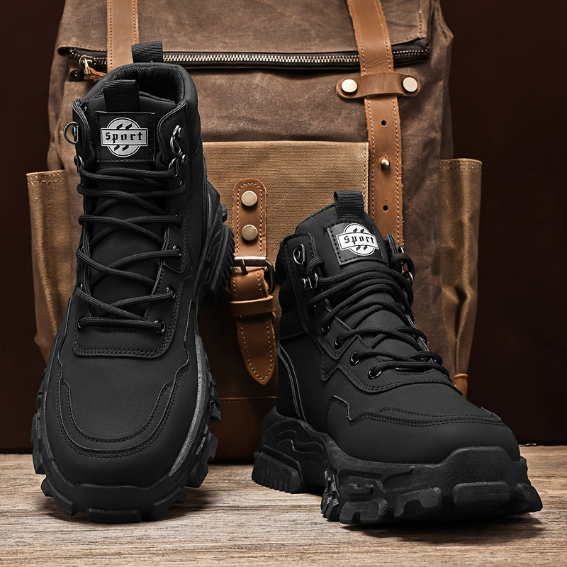 Men'S Shoes 2026 New High Help Work Shoes Anti-Slip Wear Thick Soled Casual Shoes Fashion Men with All Fashion Shoes