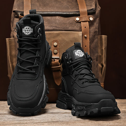 Men'S Shoes 2026 New High Help Work Shoes Anti-Slip Wear Thick Soled Casual Shoes Fashion Men with All Fashion Shoes