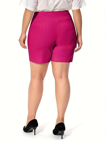Work Causal Tulip Hem Pull-On Dress Career Shorts with Two Front Pockets