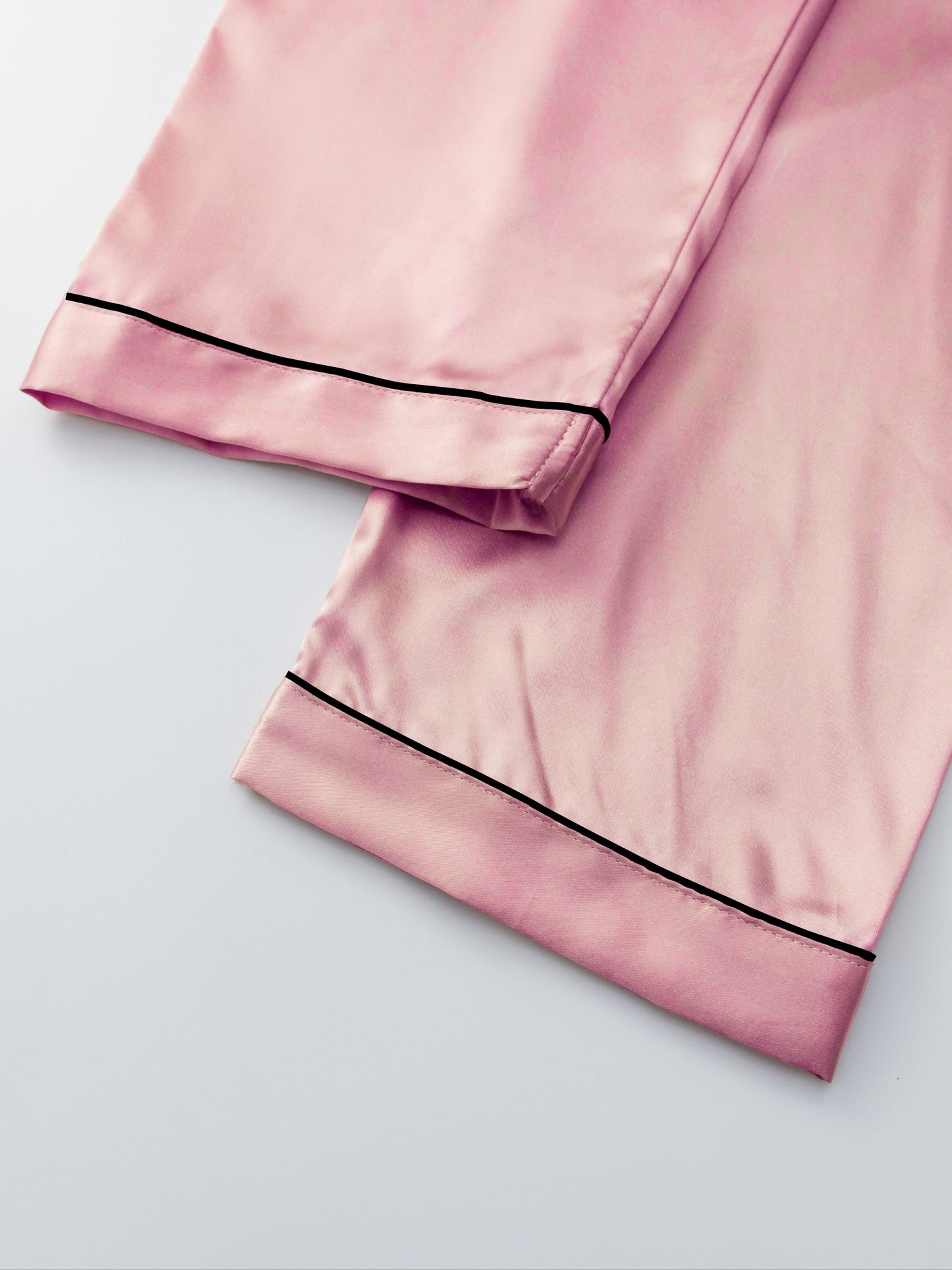 3pcs Women'S Satin Pajama Set - Casual Solid Color Long Sleeve Shirt & Elastic Waist Pants, Lapel Collar, Button Detail, Fall/Winter Sleepwear