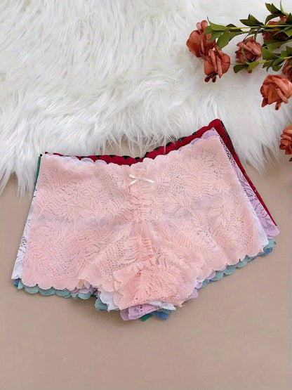 Women's Mixed colors Lace Floral Printed Pants - product view 3