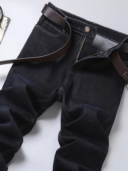 Men's Straight Leg Jeans - Black Denim Clean Finish Weekend