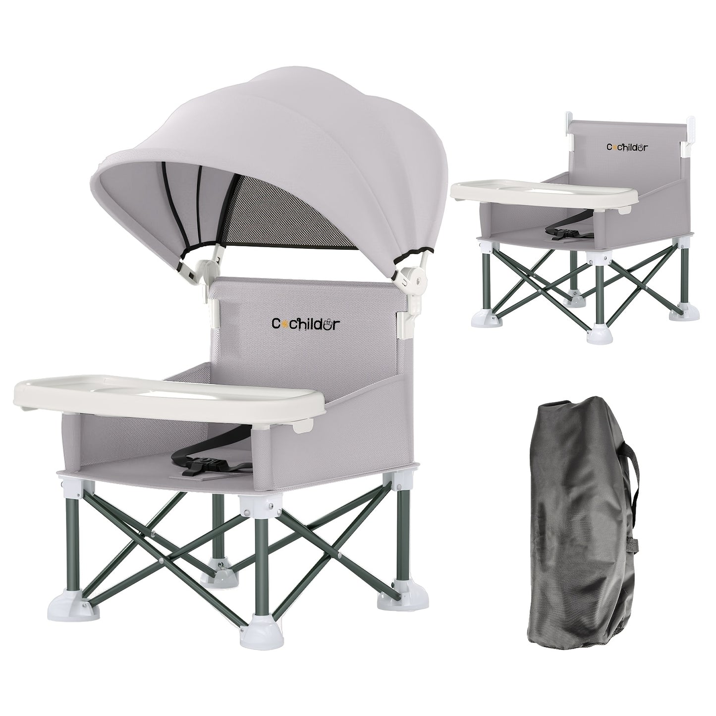 Cochildor Portable Booster Seat & High Chair with Detachable Feeding Tray - Lightweight Sturdy Frame, Ergonomic Kids Chair Suitable for Indoor/Outdoor, Travel, Camping,, Dining Chair, Assembly (Assembly Required)