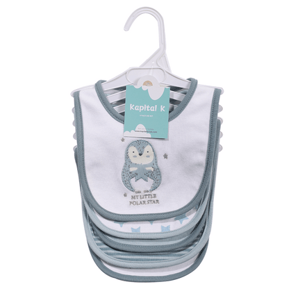 5-Pack Baby Bibs with Adjustable Snaps - Cute Cartoon Embroidery, Unisex Design for Boys & Girls - Perfect for Mealtime Messes