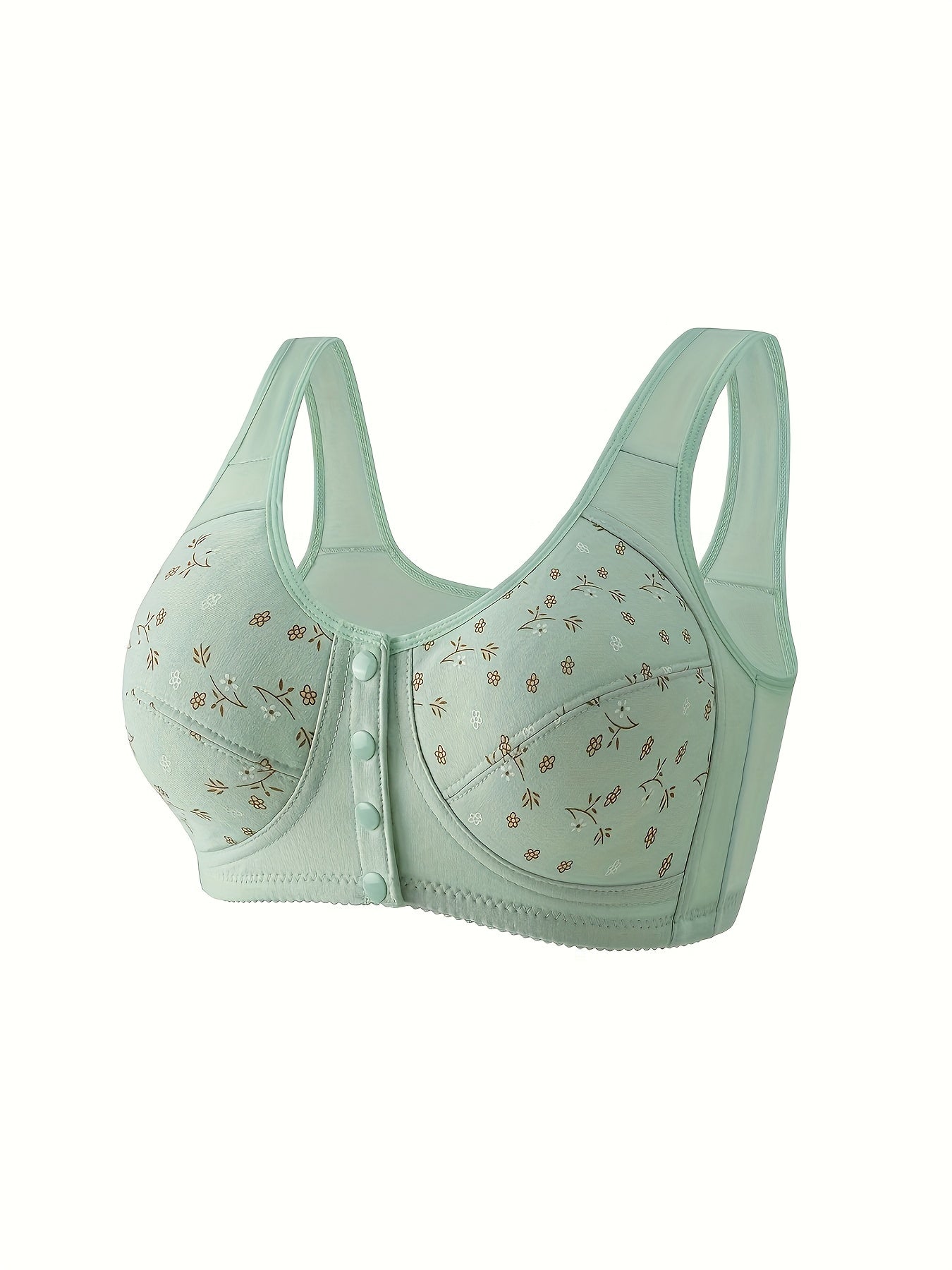 7pcs Women's Wireless Bra Matching Underwear - Seamless Breathable Front-Closure, Soft Comfortable Full Bust Coverage, Minimalist Elegant Non- Bra for Daily Wear, Suitable for