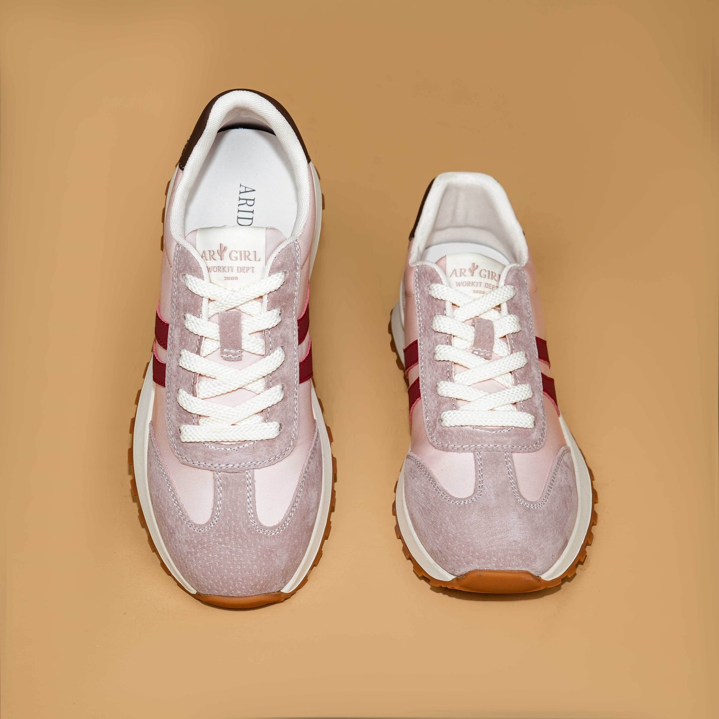 Women's Genuine Leather Chunky Lug Sole Lace Up Running Shoes Casual Designed Fashion Sporty Sneakers AA1127n
