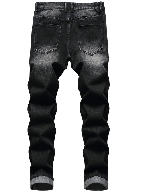 Men's Skinny Jeans - Classic Wash Distressed