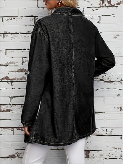 Elegant Denim Jacket That Can Roll Up Sleeves