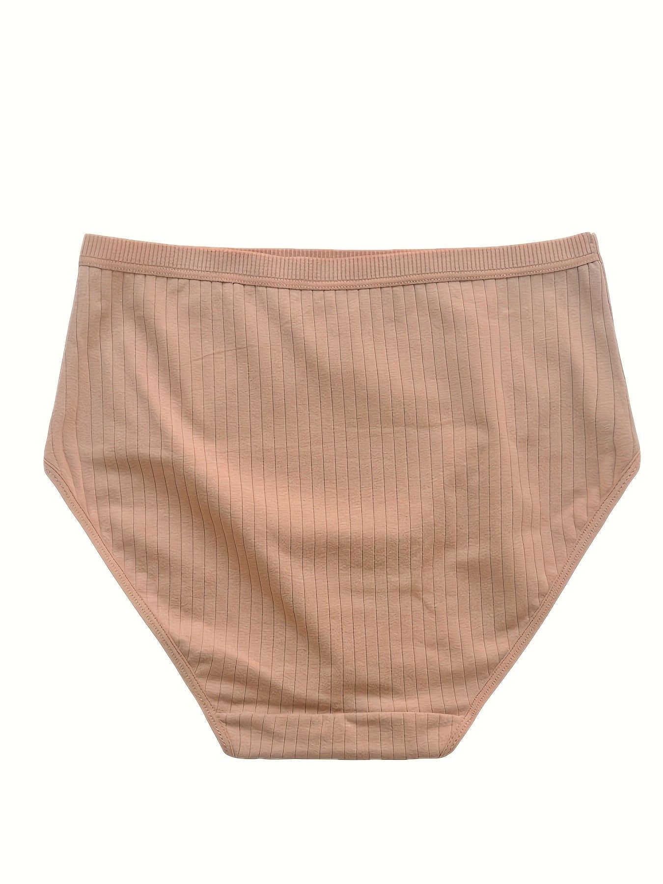 8pcs Of Oversized High Waisted Women's Underwear, 95% 5% Stretch, Breathable, Abdominal Control, Solid Color, Fabric Underwear