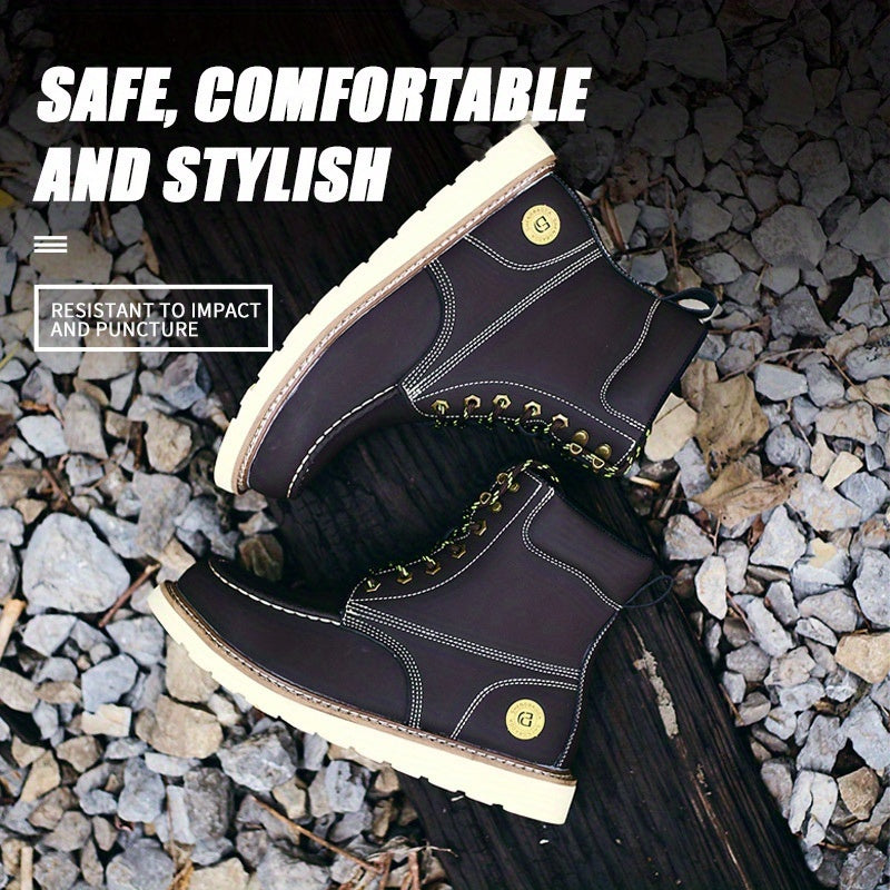 Men's Work Shoes, All-Season Labor Protection Shoes, Work Boots, Comfortable Fabric Insoles, Casual Outdoor Sneakers, Construction Boots