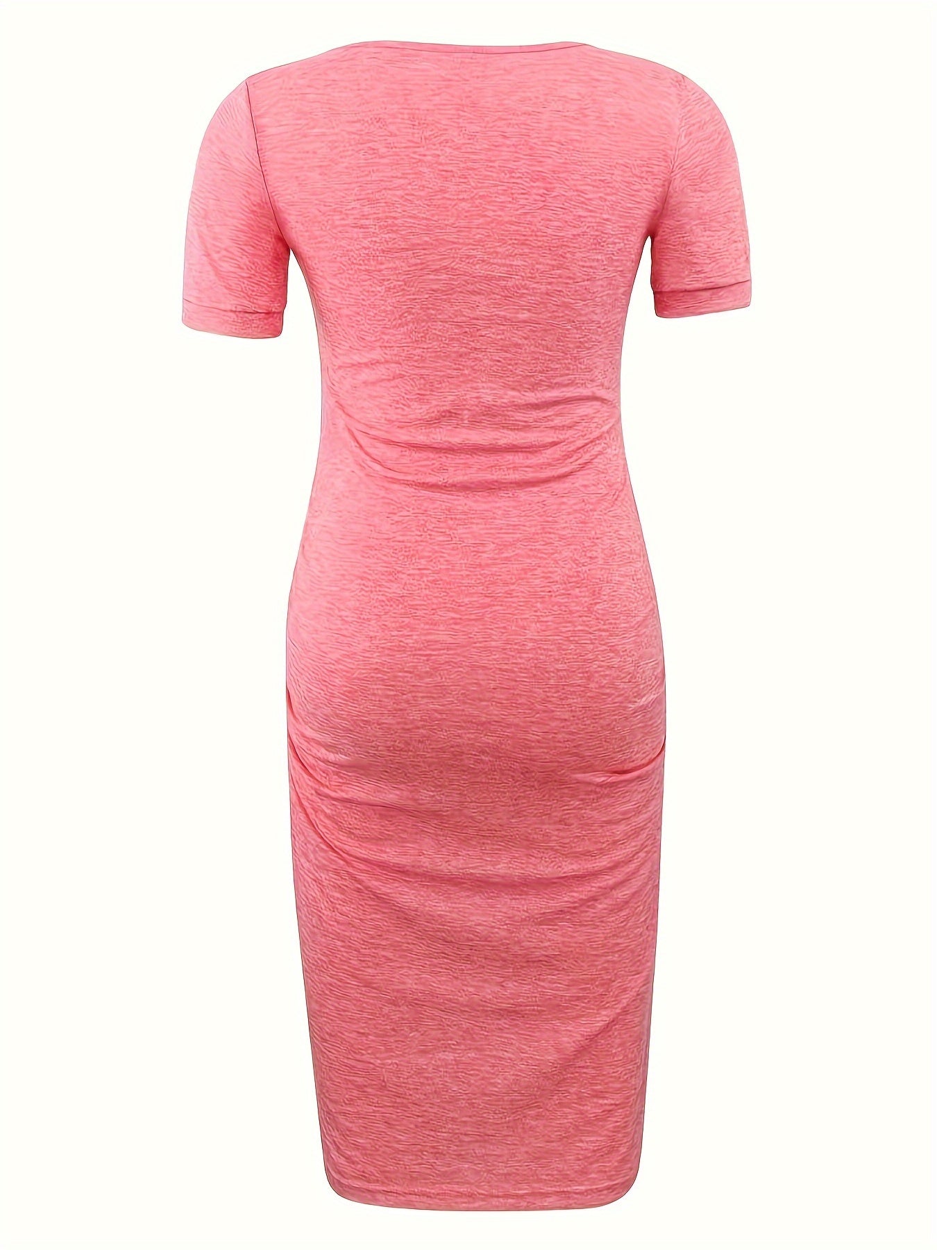 Women's Maternity Bodycon Ruched Side Dress Casual Short Sleeve Dress for Daily Wearing Or Baby Shower