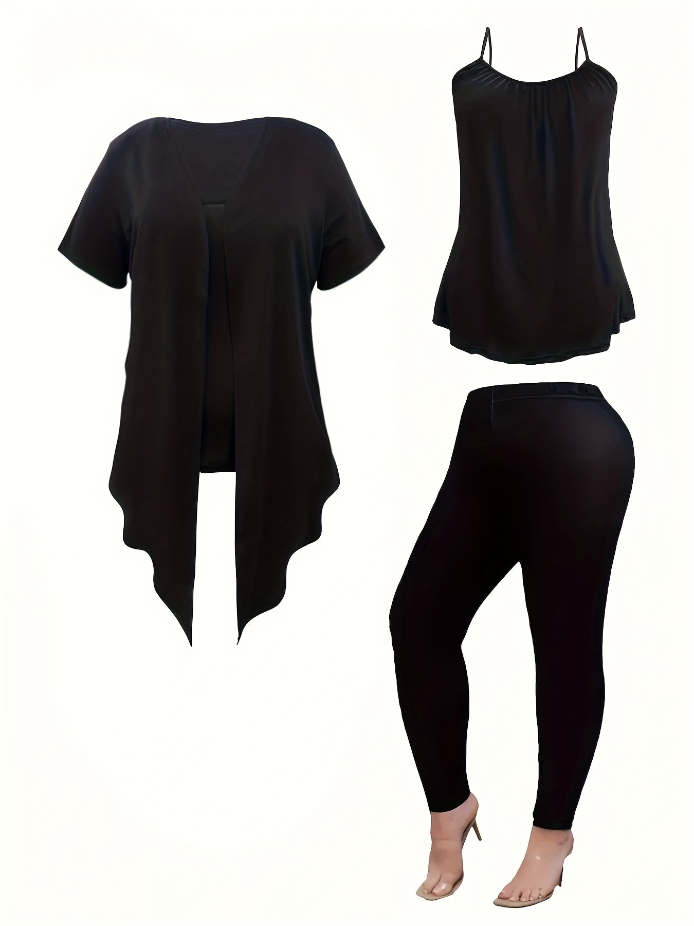 Women's Black Polyester Short-Sleeve Jacket - product view 5