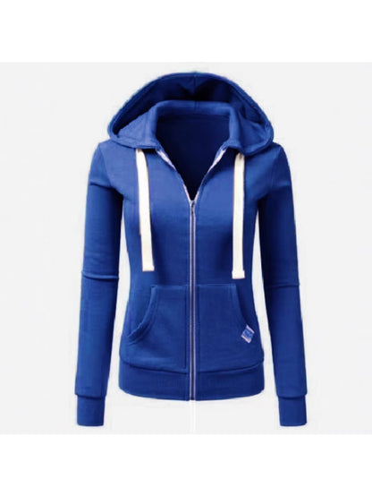 2025 New Waist-Cinching Zipper Sweatshirt Women - Cycling Sport Style Slim Fit Hooded Cardigan