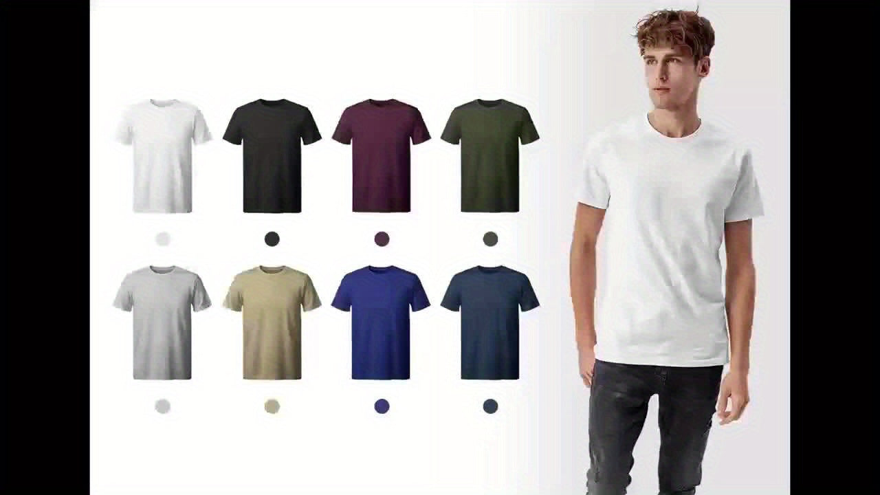 10pcs Men'S Quick Dry Breathable 100 Polyester Workout T Shirts Solid Color Crew - product view 10