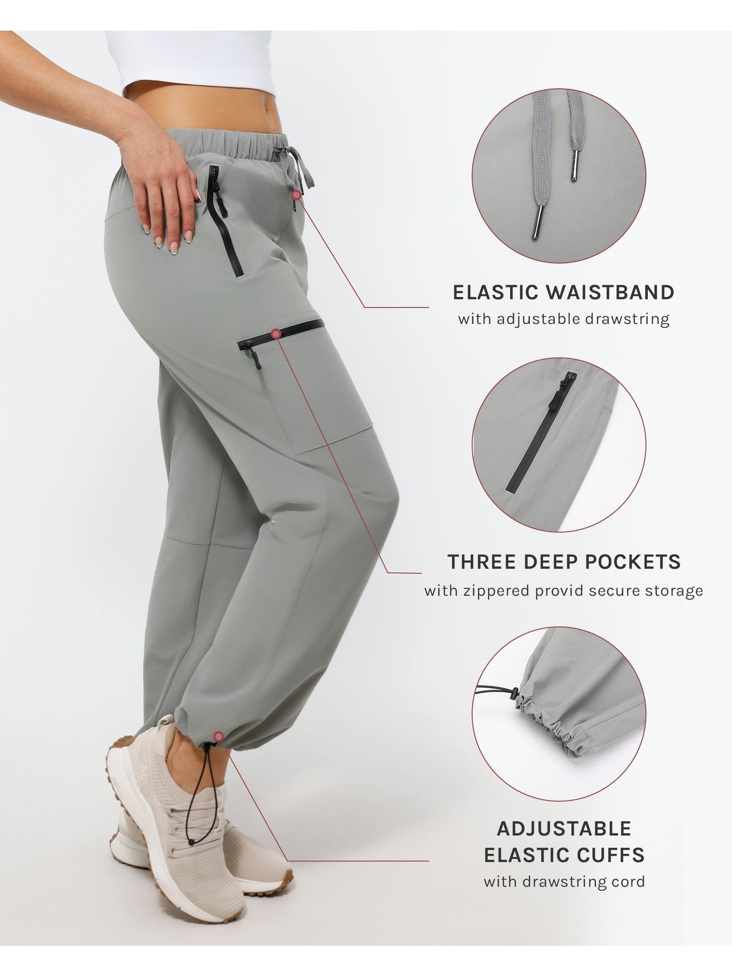 [Three Color To Choose] 1Pc Women's Lightweight Joggers Pants Without Drawstring Running Sweatpants with Pockets for Women Lounge Travel