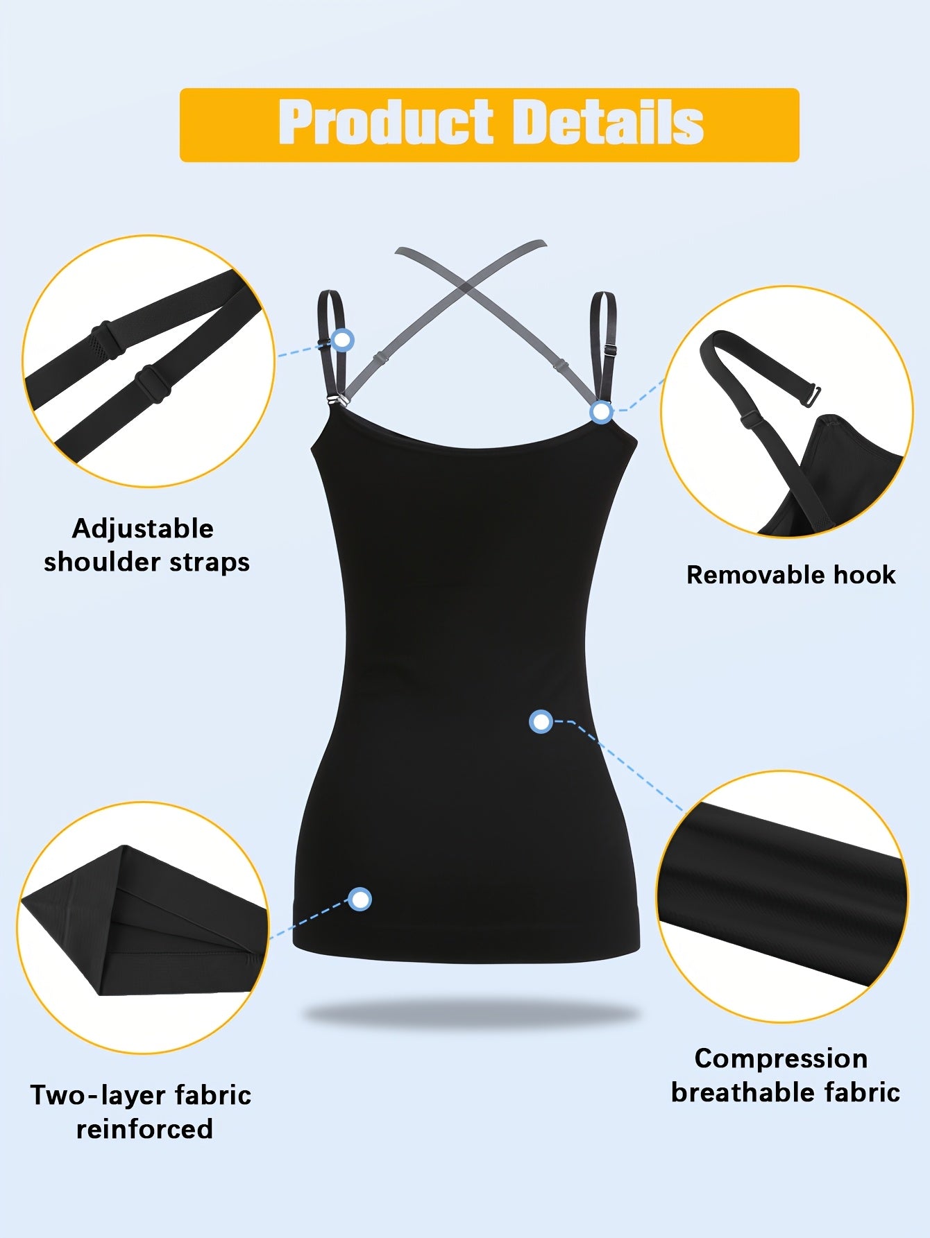3pcs-Womens Shapewear for Women Tummy Control Tank Top Body Shaper Seamless Compression Camisole Tops, Suitable for Daily Outfits, Shopping, Dates, Parties, And Various Festival