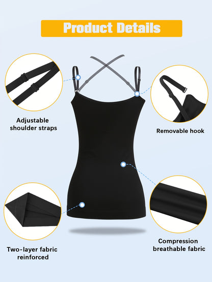 3pcs-Womens Shapewear for Women Tummy Control Tank Top Body Shaper Seamless Compression Camisole Tops, Suitable for Daily Outfits, Shopping, Dates, Parties, And Various Festival
