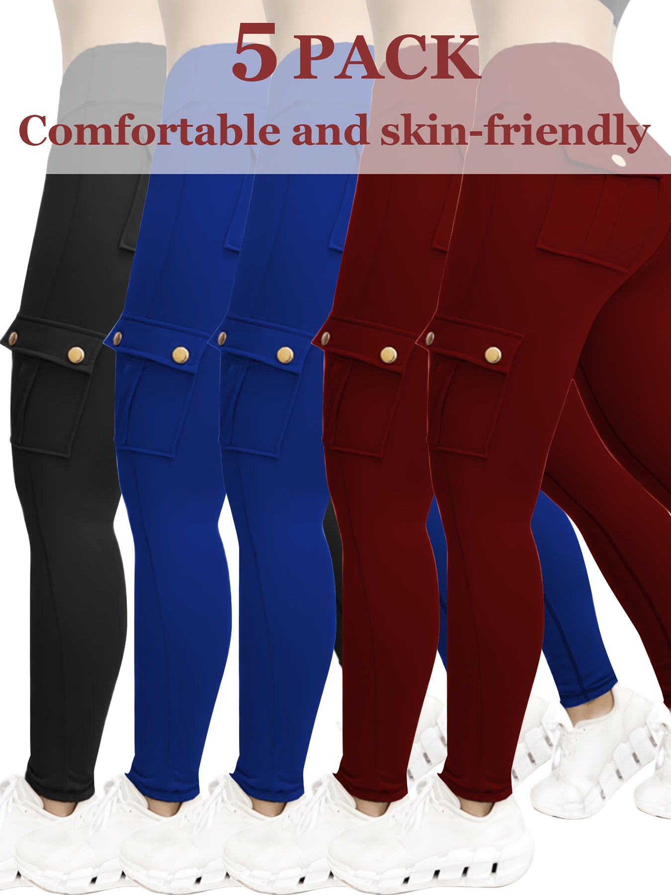 5 Pairs of Women'S Cargo Pants, Popular Products for All Seasons. Slim And Breathable Travel Pants, Quick-Drying Fabric, High-Waist Design, Four-Way Elasticity. Suitable For, Daily Wear, Work, And As Women'S Clothing for Mother'S Day
