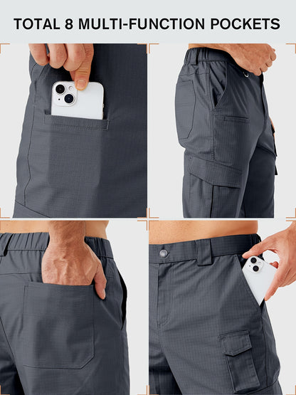 31' Men's Work Pants Cargo Pants Loose Casual Multi Pockets Outdoor Pants Color Block Straight Leg Cargo Pants with 8 Pockets