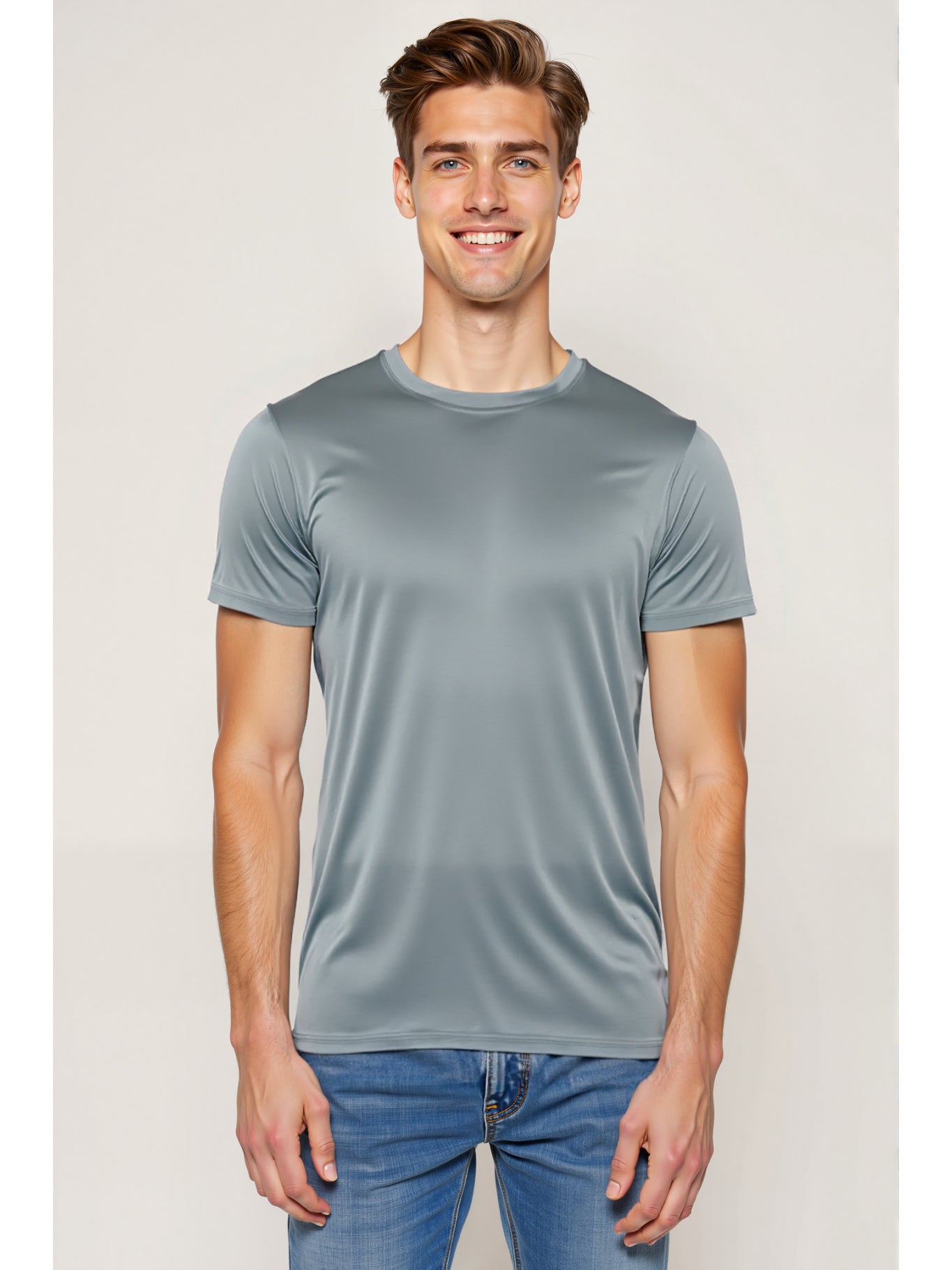 Set of 6 Men'S Lightweight Crew Neck T-Shirts That Dry Quickly - Made from Breathable, Moisture-Wicking, Ideal for Gym Sessions, Running, And Fitness Training - Offered in Various Colors, Making Them a Perfect Gift Choice for Workout Apparel