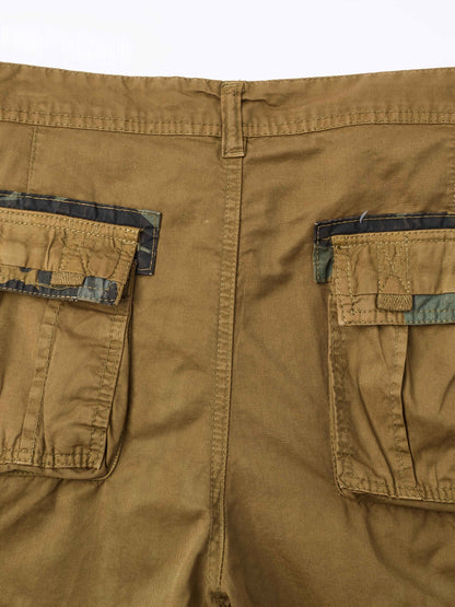 Plus-Size Men'S Outdoor Washing Multi-Pocket Tooling Tactical Shorts with Drawstring to Leave a Pocket Suitable for Outdoor Activities Such As Mountaineering And Camping, Plus Size
