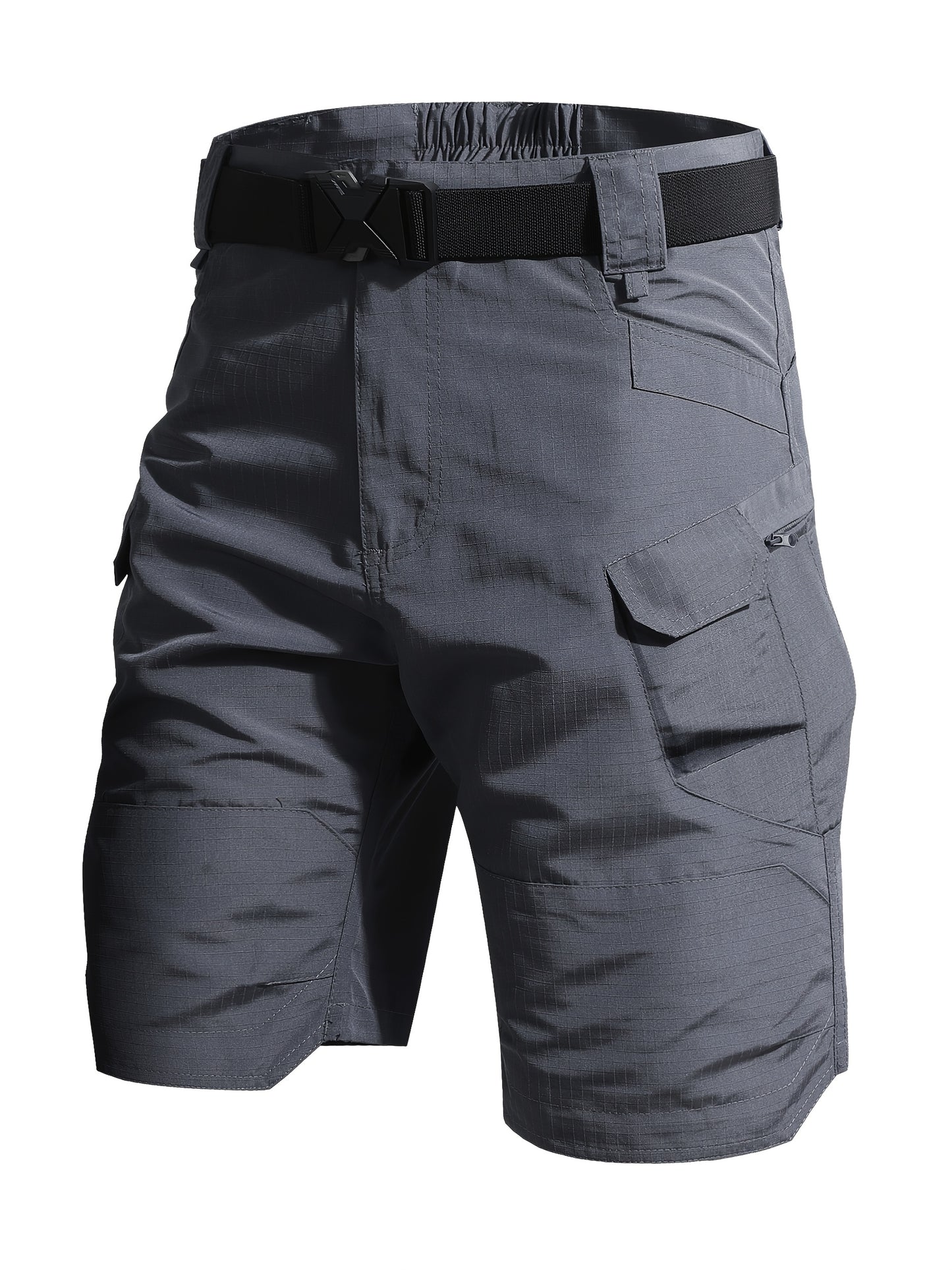 Men's Black+gray Polyester Shorts - product view 6