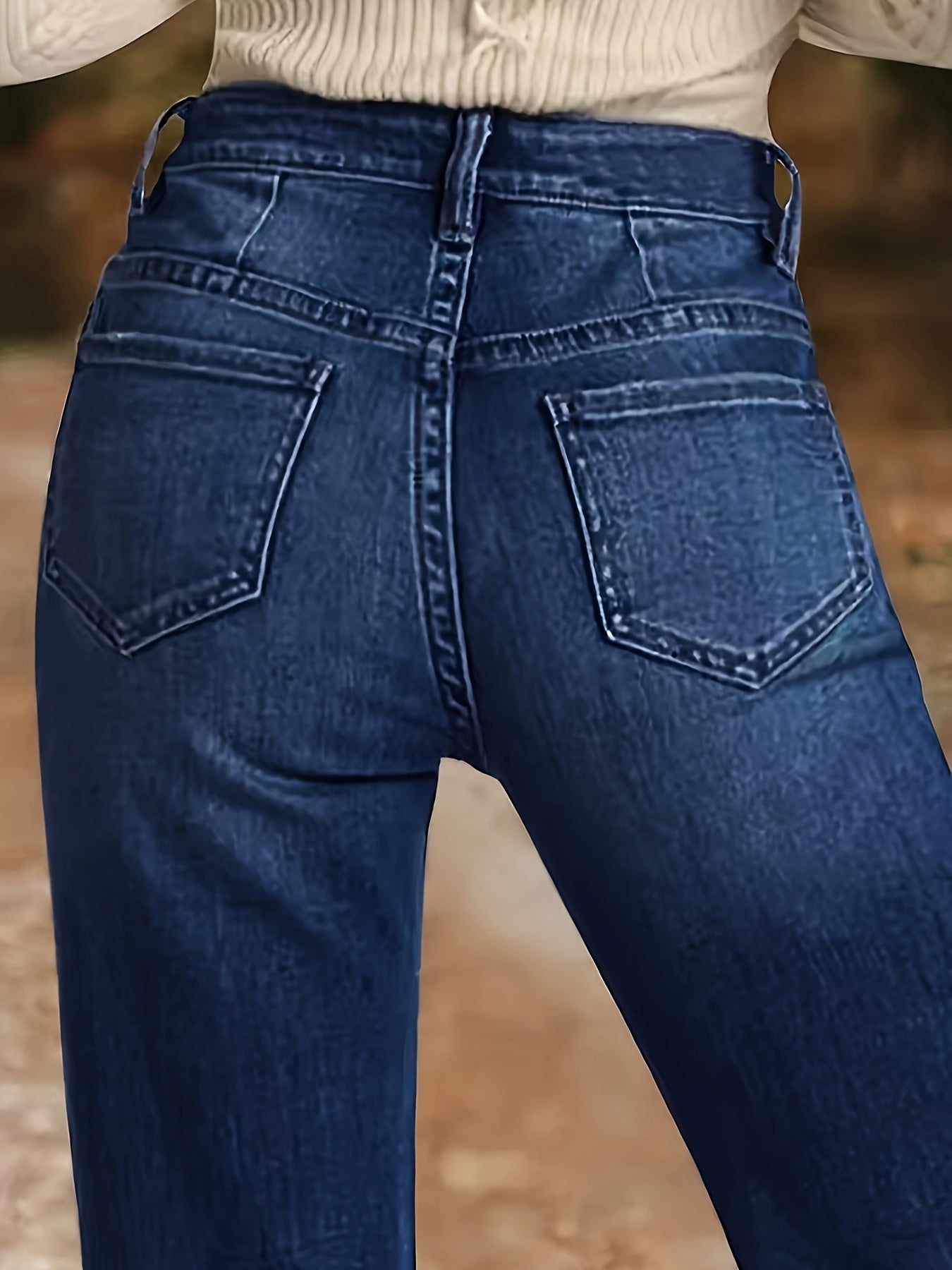 Women's Dark Blue Denim Jeans - product view 7