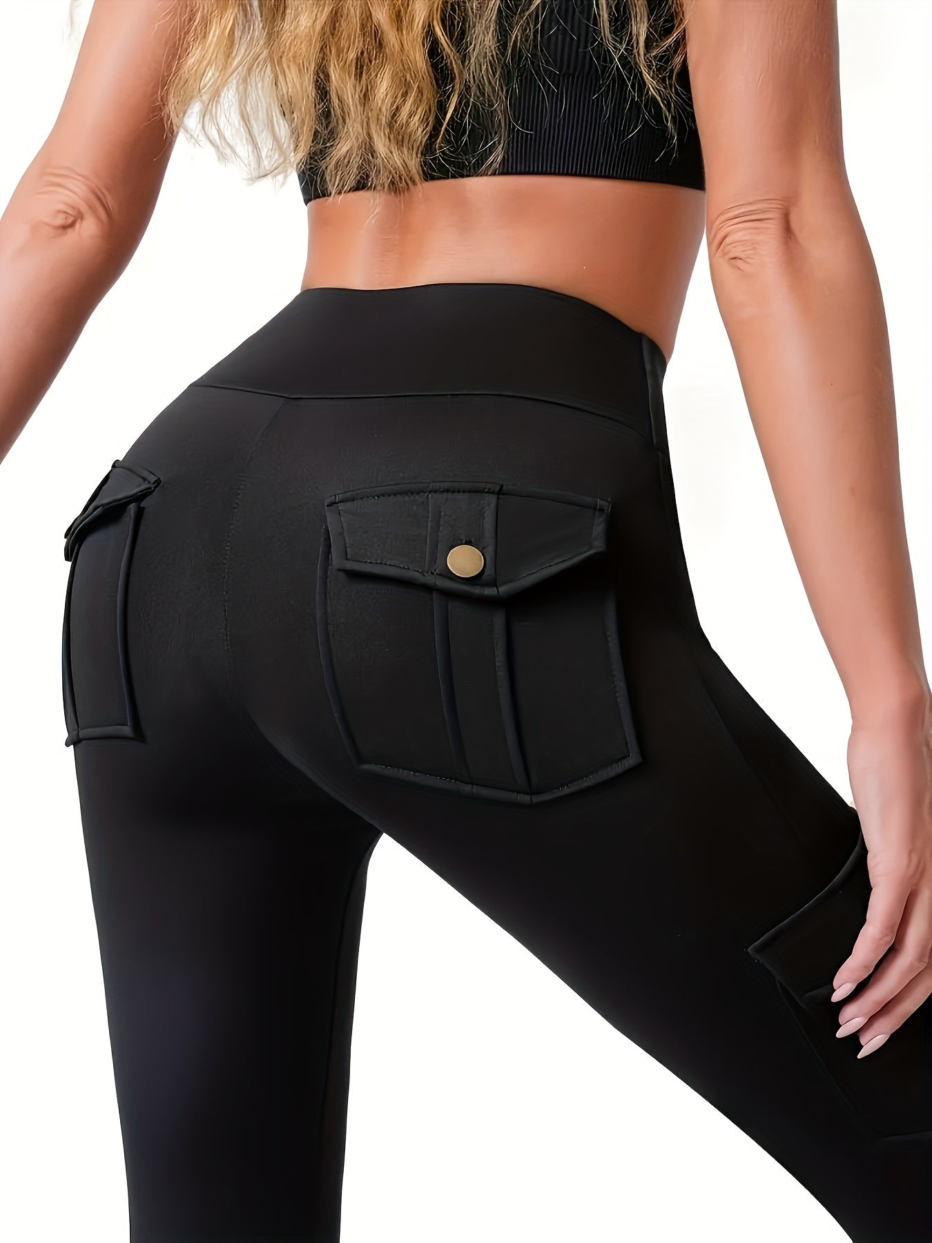 PRO-FiT High-Waisted 7/8 Length Yoga Pants with Pockets - Tummy Control & Hip Lift, 4-Way Stretch Non-See-Through Workout Leggings, Gym, Training, or Casual Wear (Solid Color Tight Athletic Pants)