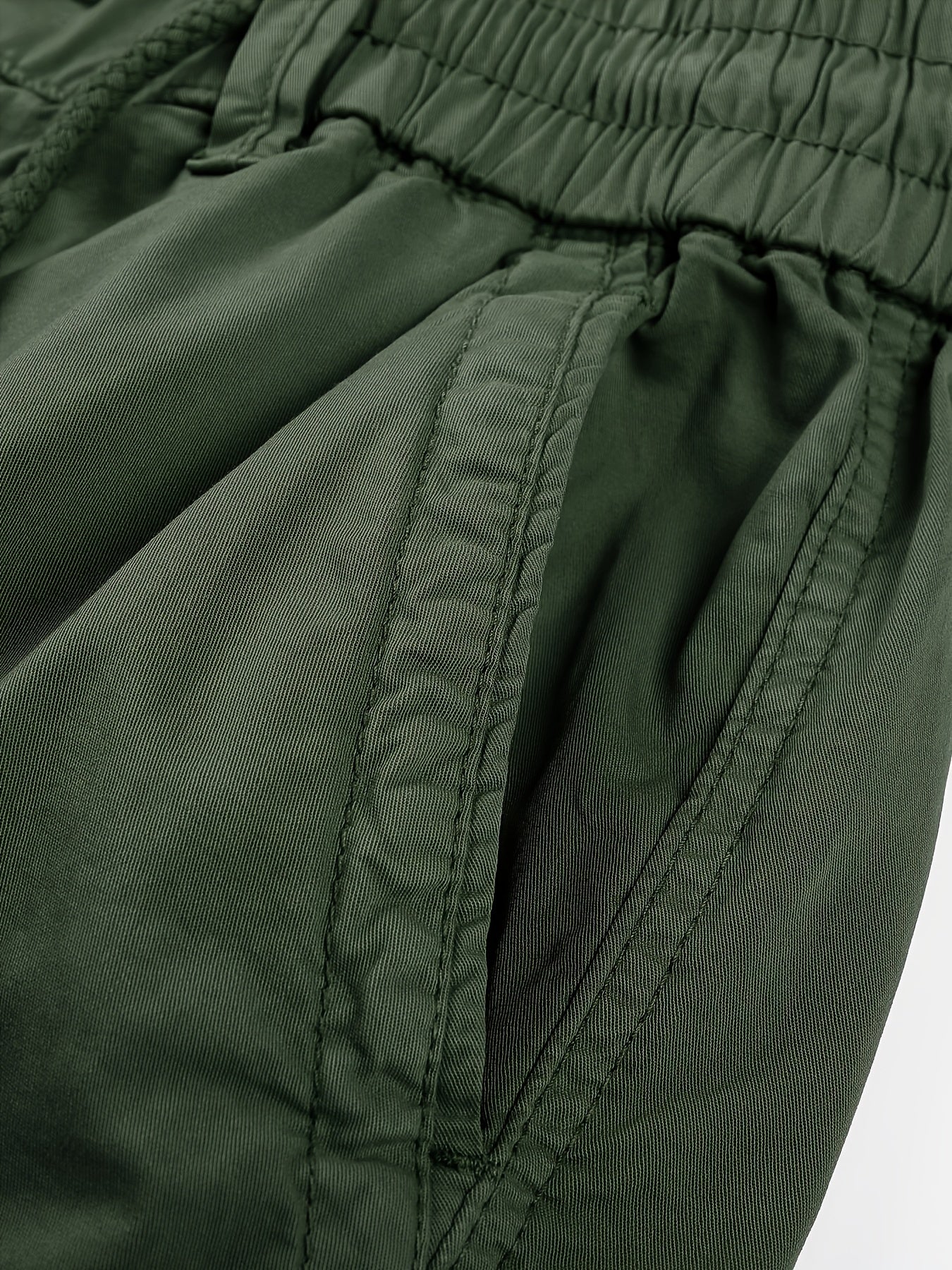 Solid Cargo Men's Casual Long Pants with Multiple Pockets AndButtons, Outdoor Hiking Camping Mountaineering