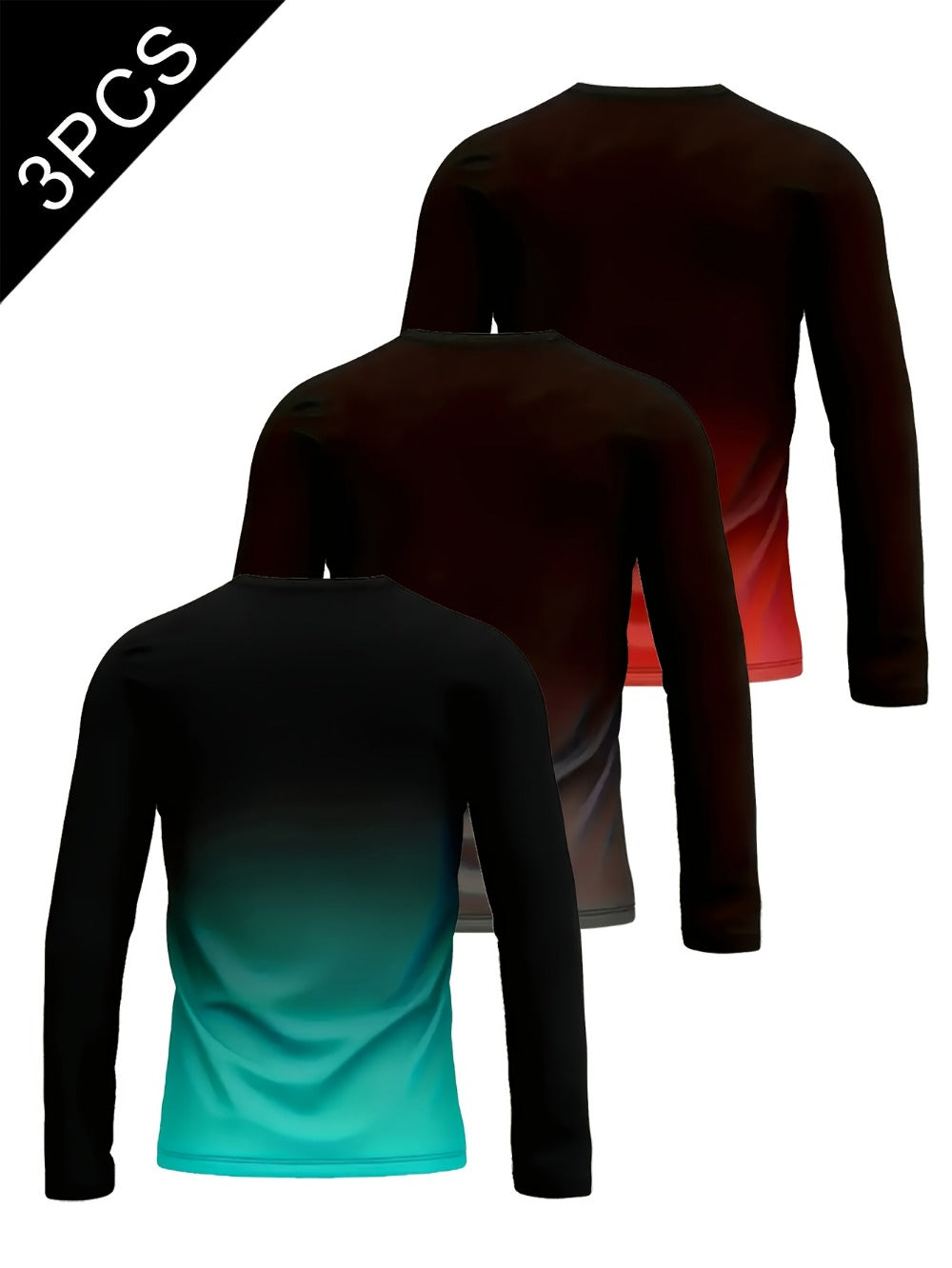 Men's Graphic Print T-Shirt - Crew Neck Long Sleeve