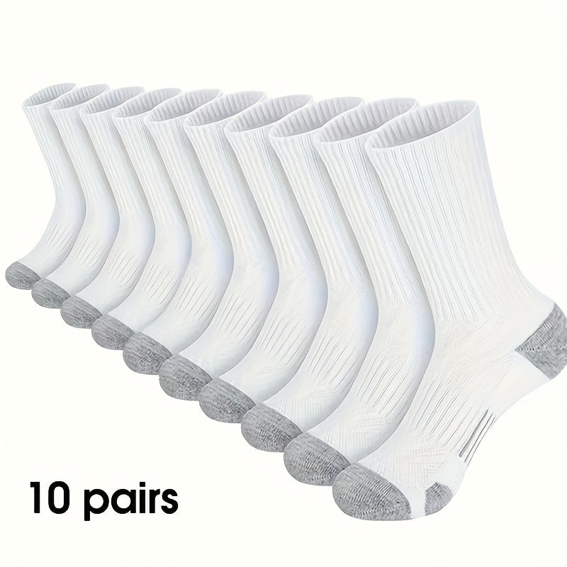 10 Pairs of Large Elastic Basketball Socks, Sports Mid-Calf Socks, 47 Size, Running Socks, Spring/Summer Casual Socks, Fitness & Youth Sports Socks