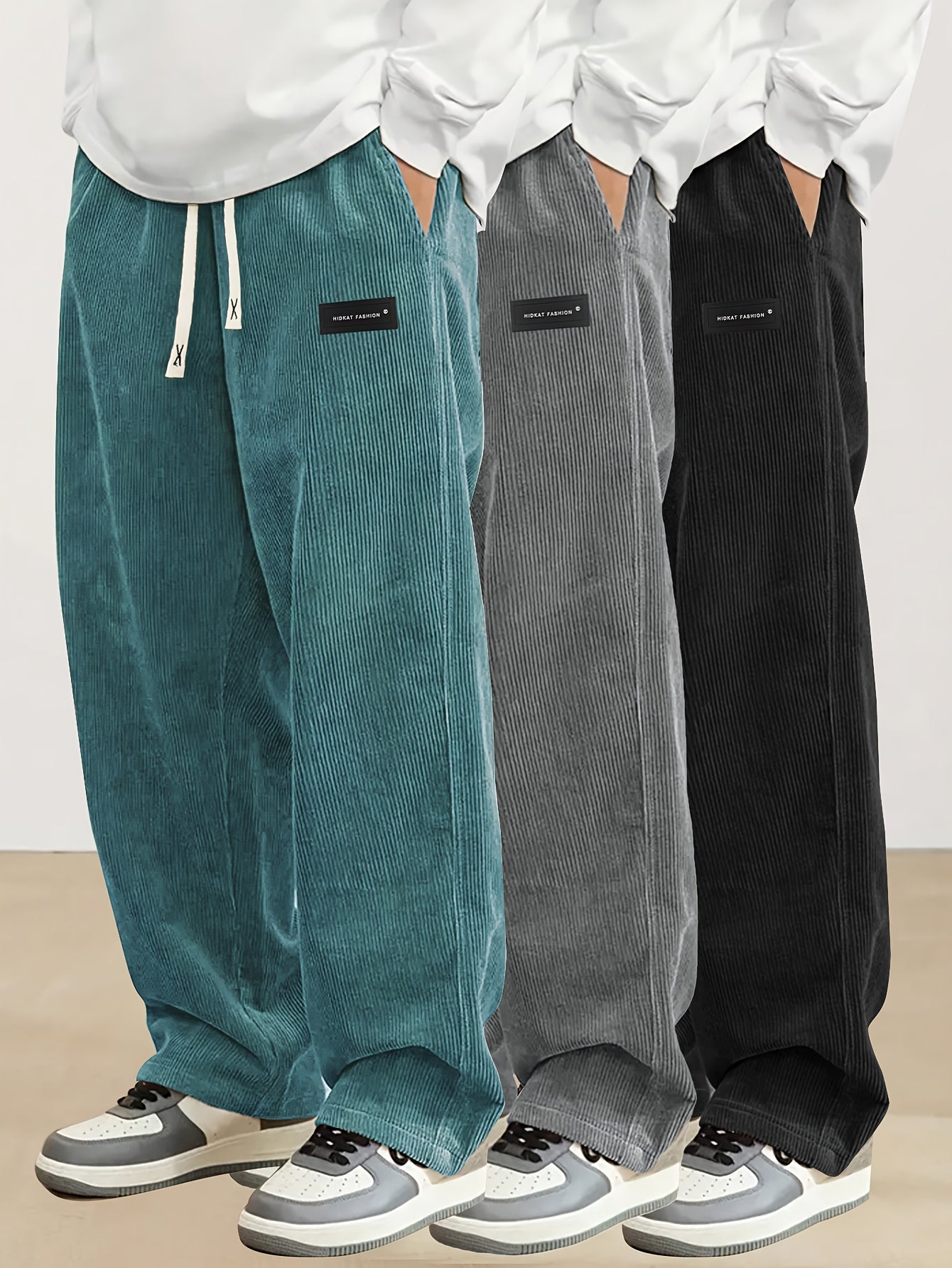 Men's Black+Black+Brown Pants - product view 47