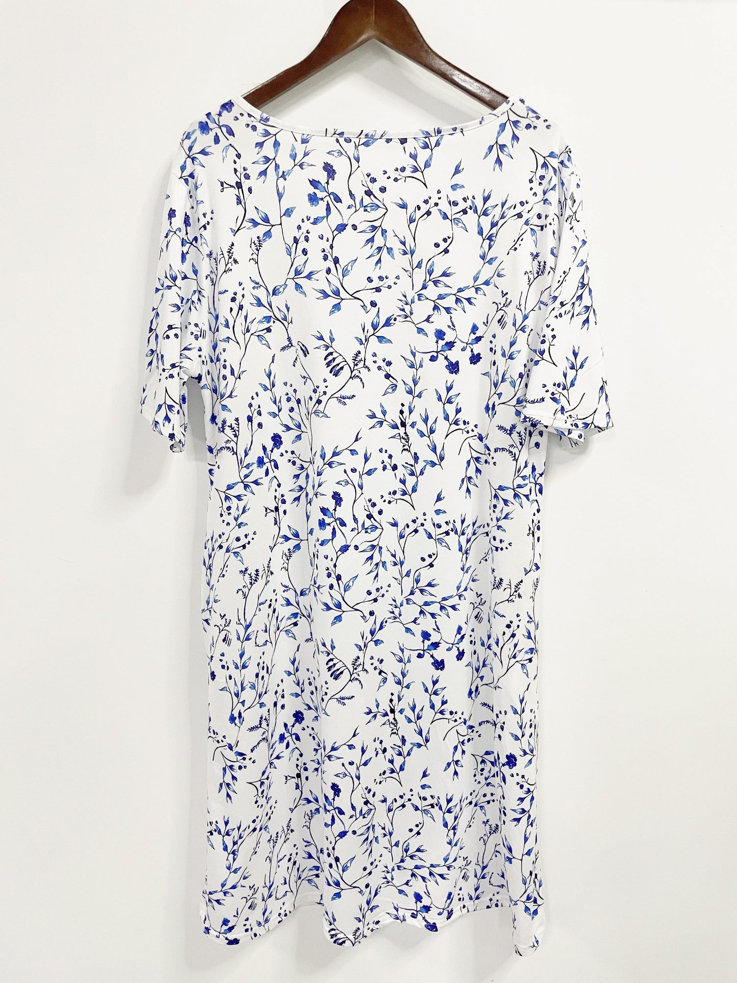 Plus Size, Women's Short Sleeve Round Neck Printed Dress