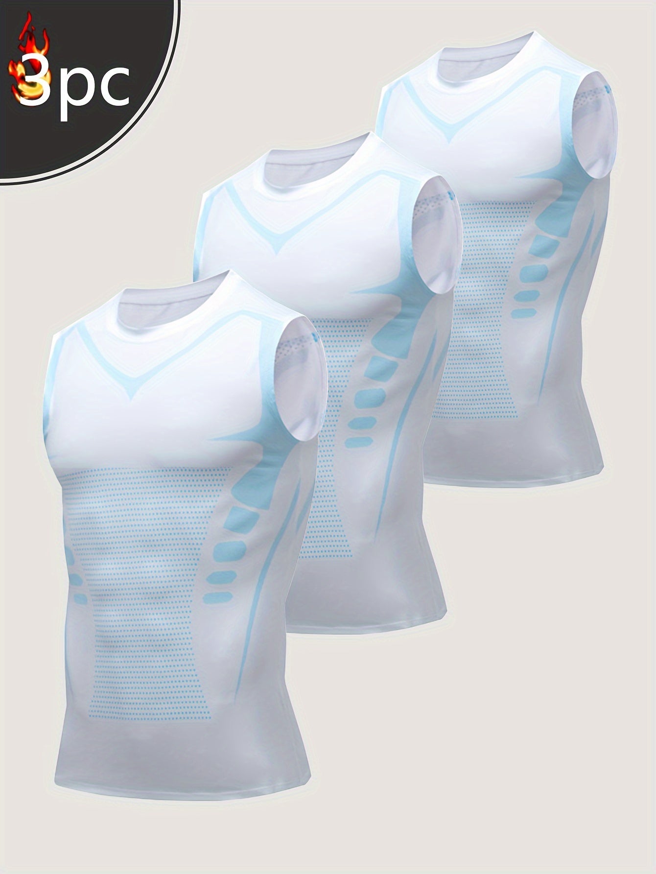 Set of 3 Men'S Athletic Compression Tank Tops, Sleeveless Shirts for Basketball, American-Style Training Vests Designed for Moisture-Wicking And Quick-Drying, Ideal for Sports And Outdoor Activities