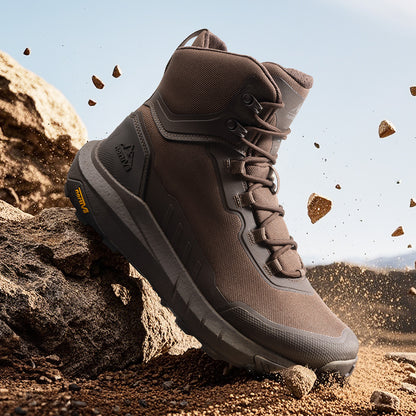 NORTIV 8 Men's Tactical Hiking Boot Lightweight Boots for Work All Day Side Zipper Motorcycle Combat Boot Arch Support 8 Inches