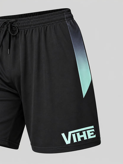 Men'S 6pcs Geometric Pattern T-shirt & Shorts Set, Breathable Quick-Dry Athletic Tracksuit for Men, Ideal for Gym, Running, Workout & Daily Casual Wear