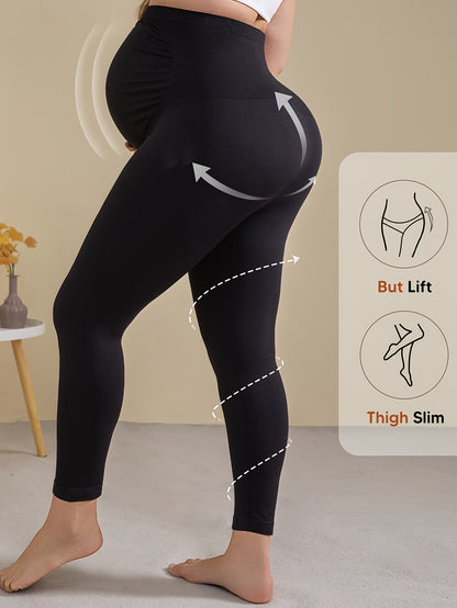 Black Knit High-Waist Leggings - product view 2